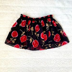 NWT Kate Spade New York Hazy Rose Metallic Chiffon Black Skirt Size 2T